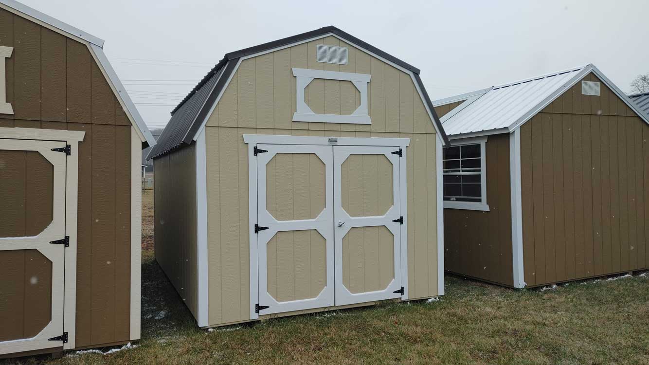 10' x 16' Beige Lofted Barn Storage Shed