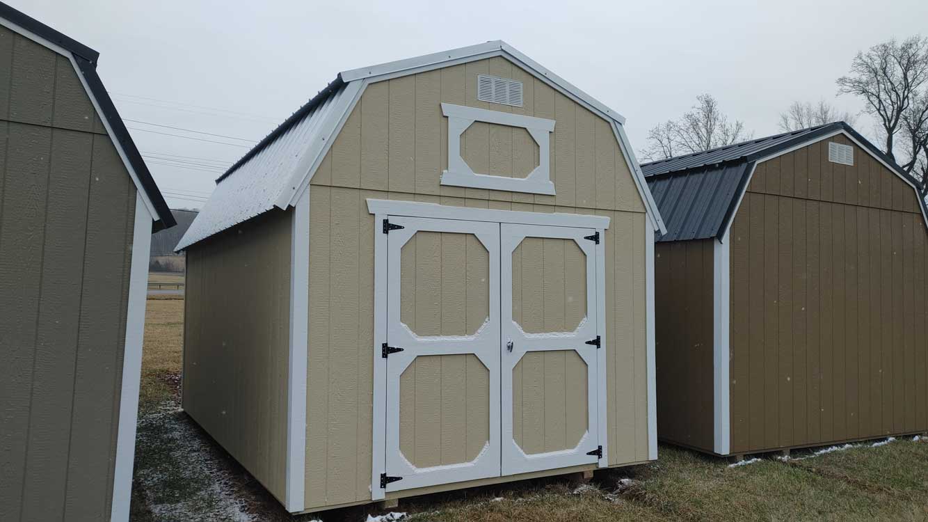 10' x 16' Beige Lofted Barn Storage Shed