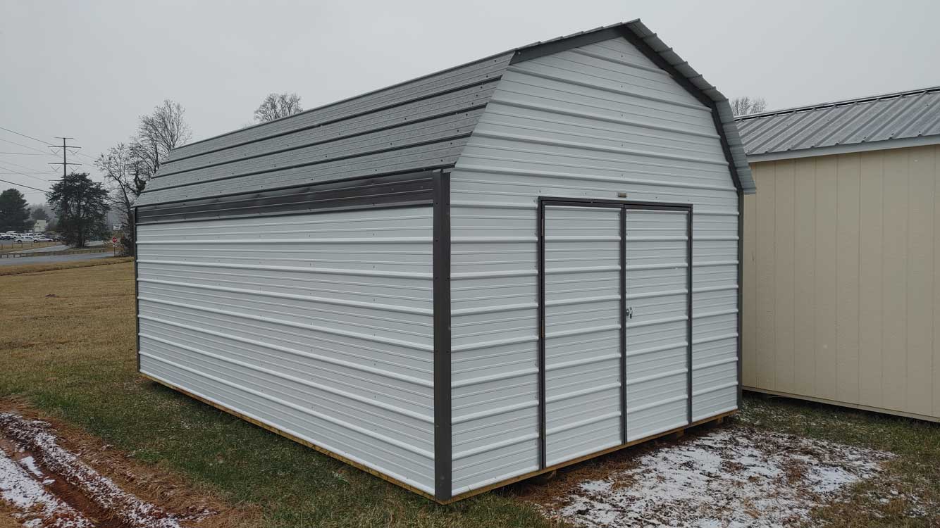 12' x 20' Light Stone Metal Lofted Garage