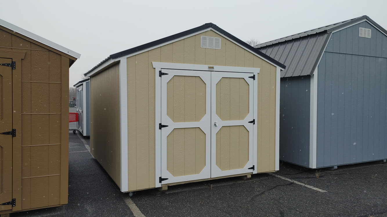 10' x 12' Beige A-Frame Utility Storage Shed