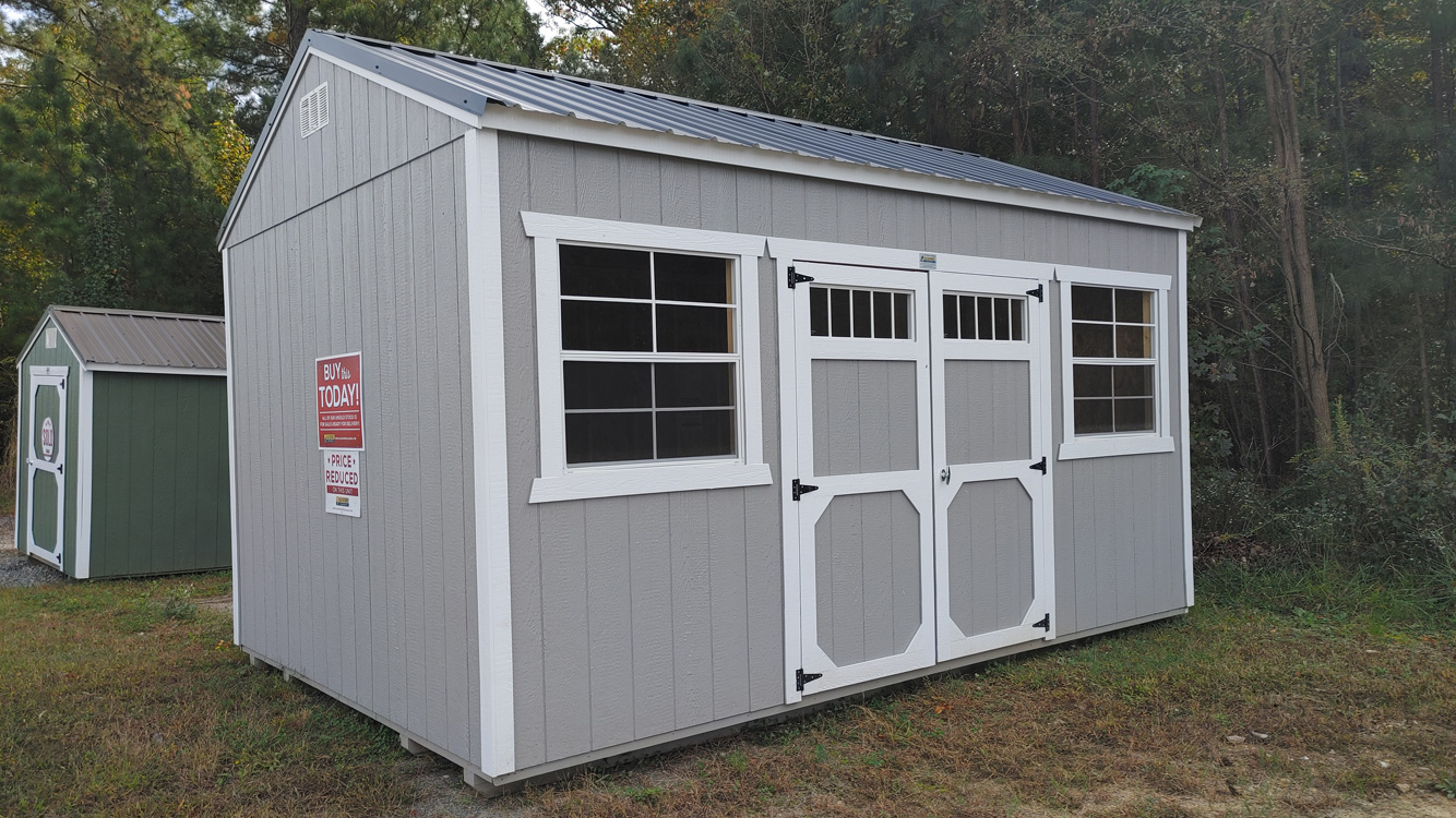 12' x 16' Pewter Cast A-Frame Side Utility Storage Shed