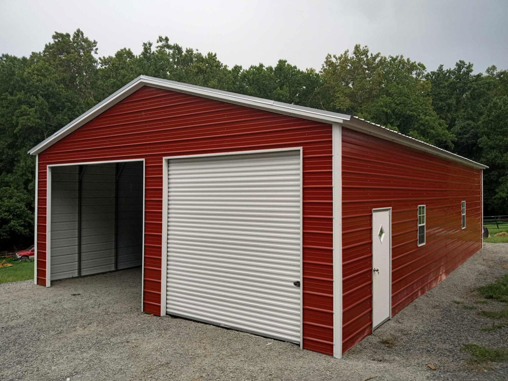 Fully Enclosed Two Bay Garage 24' x 31' x 12'