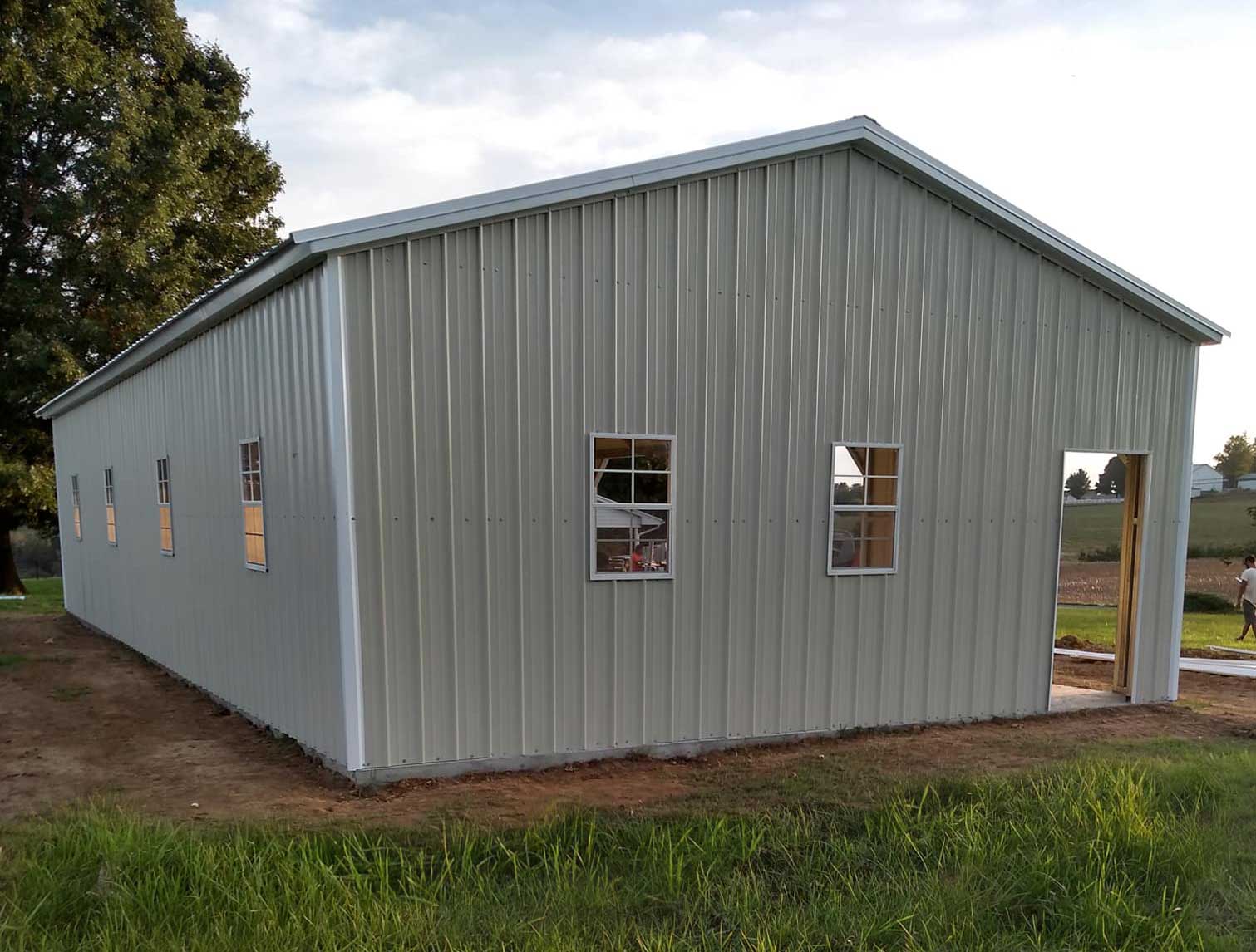 24' x 51' Fully Vertical A-Frame Sidewinder Steel Building