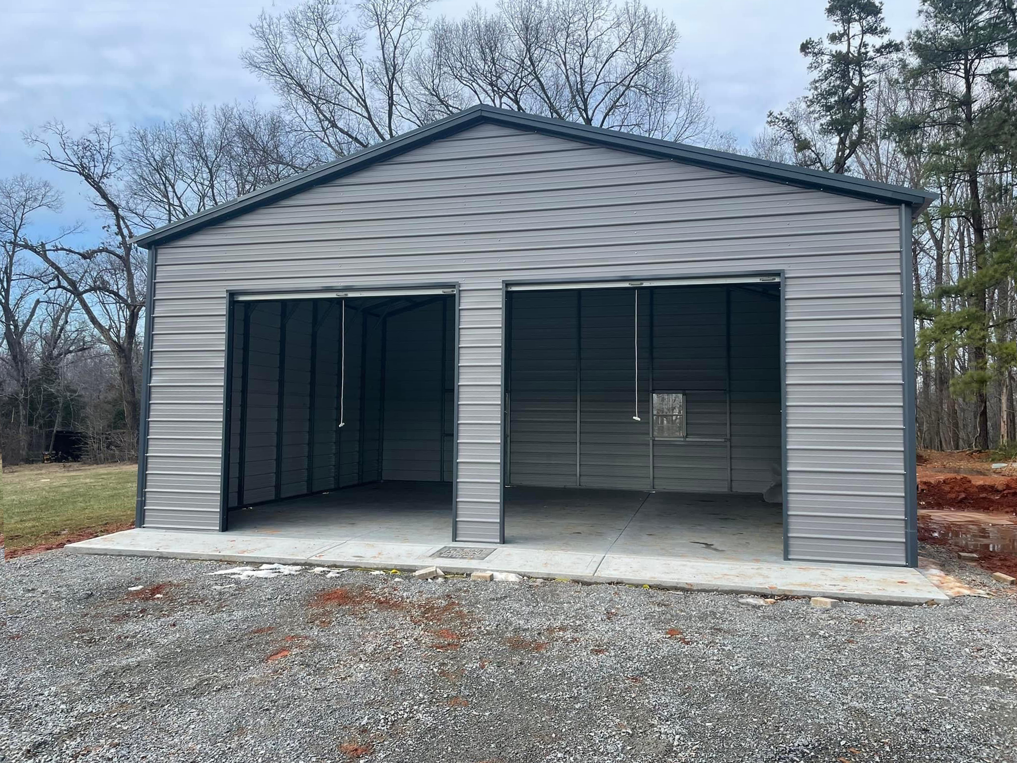 Fully Enclosed Two Bay Garage 30' x 26' x 12'